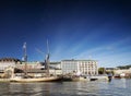 Old sailing boats in helsinki city harbor port finland Royalty Free Stock Photo