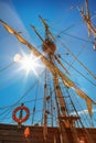 Old sailing ship mast Royalty Free Stock Photo