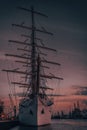 Old sailing ship in port