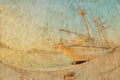 Old sailing ship in sunset light Royalty Free Stock Photo