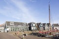 Old sailing vessel in harbor of dutch village Marken