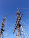 Old sailship mast and rigging Royalty Free Stock Photo