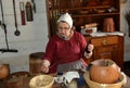 Old Salem, NC: Docent Sewing at 1771 Miksch House