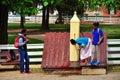 Old Salem, NC: Students at Water Pump