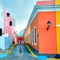 Old San Juan Blue Cobblestone Street