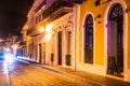 Old san Juan Puerto Rico at night Royalty Free Stock Photo