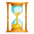 Old sand hourglass flow time leak running timer concept 3d design isolated icon vector illustration Royalty Free Stock Photo