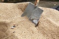 Old sand shovel dig sand. Royalty Free Stock Photo