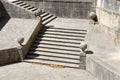Old sandstone stairs in the park of Templar castle in Tomar