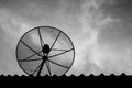 Old Satellite dishes on the roof. Royalty Free Stock Photo