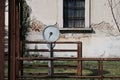 Old scales in an old abandoned slaughterhouse