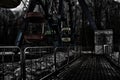 Old, scary and abandoned amusement park