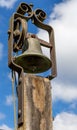 Old school bell Isolated against the sky Royalty Free Stock Photo