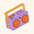 Old School Boombox or radio cassette tape player icon