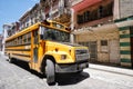 Old school bus in Centro Habana in Cuba. Royalty Free Stock Photo