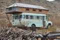 Modified recreational vehicle, old school bus Royalty Free Stock Photo