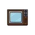 old school colored tv icon vector