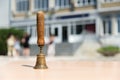 An old school hand bell used to call students back to their studies