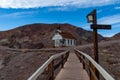 Old school house and bridge , Calico Ghost Town, California, USA Royalty Free Stock Photo