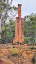 Old School house chimney at Newnes industrial site ruins