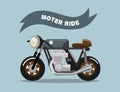 Old school motorcycle. Vintage Rider style. Royalty Free Stock Photo
