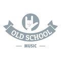 Old school music logo, simple gray style