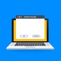 Old School Operating System Message Template. Classic Computer User Interface Element with OK and Cancel Buttons.
