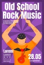 Old school rock music brochure template