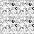 Old school seamless pattern in rockabilly style.