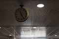 Old school style clock airport and train station ceiling clock Royalty Free Stock Photo