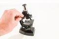An old scientific microscope Royalty Free Stock Photo