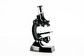 An old scientific microscope Royalty Free Stock Photo