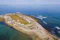 Old Scituate Lighthouse aerial view, MA, USA Royalty Free Stock Photo