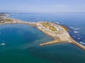 Old Scituate Lighthouse aerial view, MA, USA Royalty Free Stock Photo