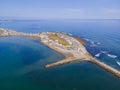 Old Scituate Lighthouse aerial view, MA, USA Royalty Free Stock Photo