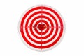 Old scratched darts target with heart and arrow