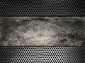 Old scratched metal plate on the background grid Royalty Free Stock Photo