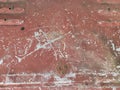 old scratched red painted metal surface background Royalty Free Stock Photo