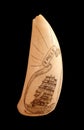 Old scrimshaw found on Bequia Royalty Free Stock Photo