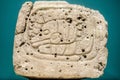 Ancient mayan glyph made of stone