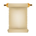 Old scroll with place for text. Parchment realistic. Vintage blank paper scroll Royalty Free Stock Photo