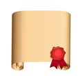 Old scroll with a wet seal illustration design Royalty Free Stock Photo