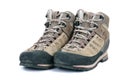 Old scuffed hiking boots Royalty Free Stock Photo