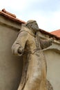 Old Sculpture Of Monk Made Of Stone