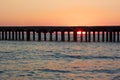 Old sea pier at sunset Royalty Free Stock Photo