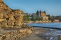 Old Seafront iron railings, View towards Scarborough