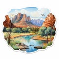 Zion National Park Bay Watercolor Sticker - No Background
