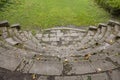 Old semicircular stone staircase in an abandoned park Royalty Free Stock Photo