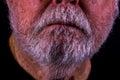 Old Senior Man With Scraggly White & Black Beard & Mustache Royalty Free Stock Photo