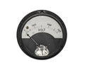 Old sensor voltmeter isolated on white. Royalty Free Stock Photo
